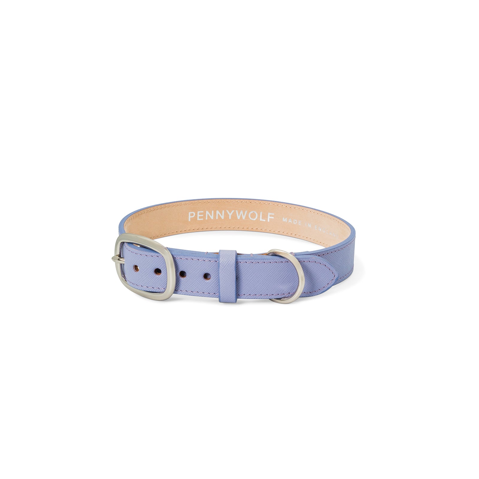 Signature Two Tone Luxury Leather Dog Collar Pastel Lilac PENNYWOLF