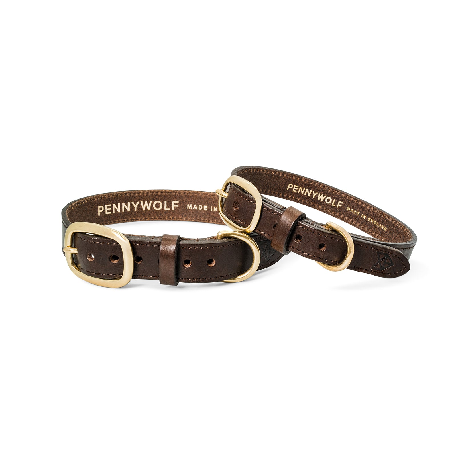 Classic Luxury Leather Dog Collar Hickory Brown PENNYWOLF