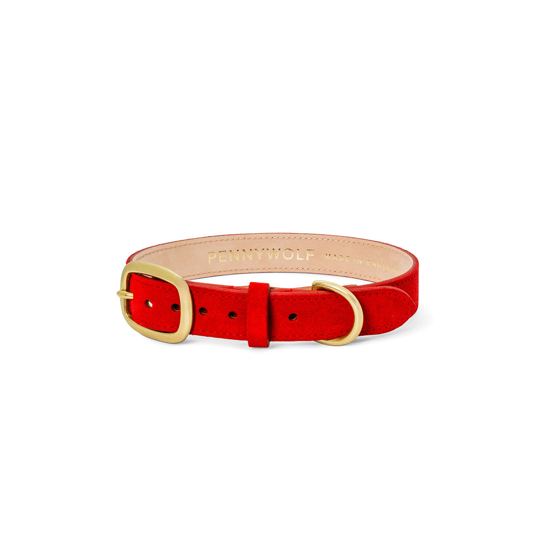 Red Leather Dog Collar