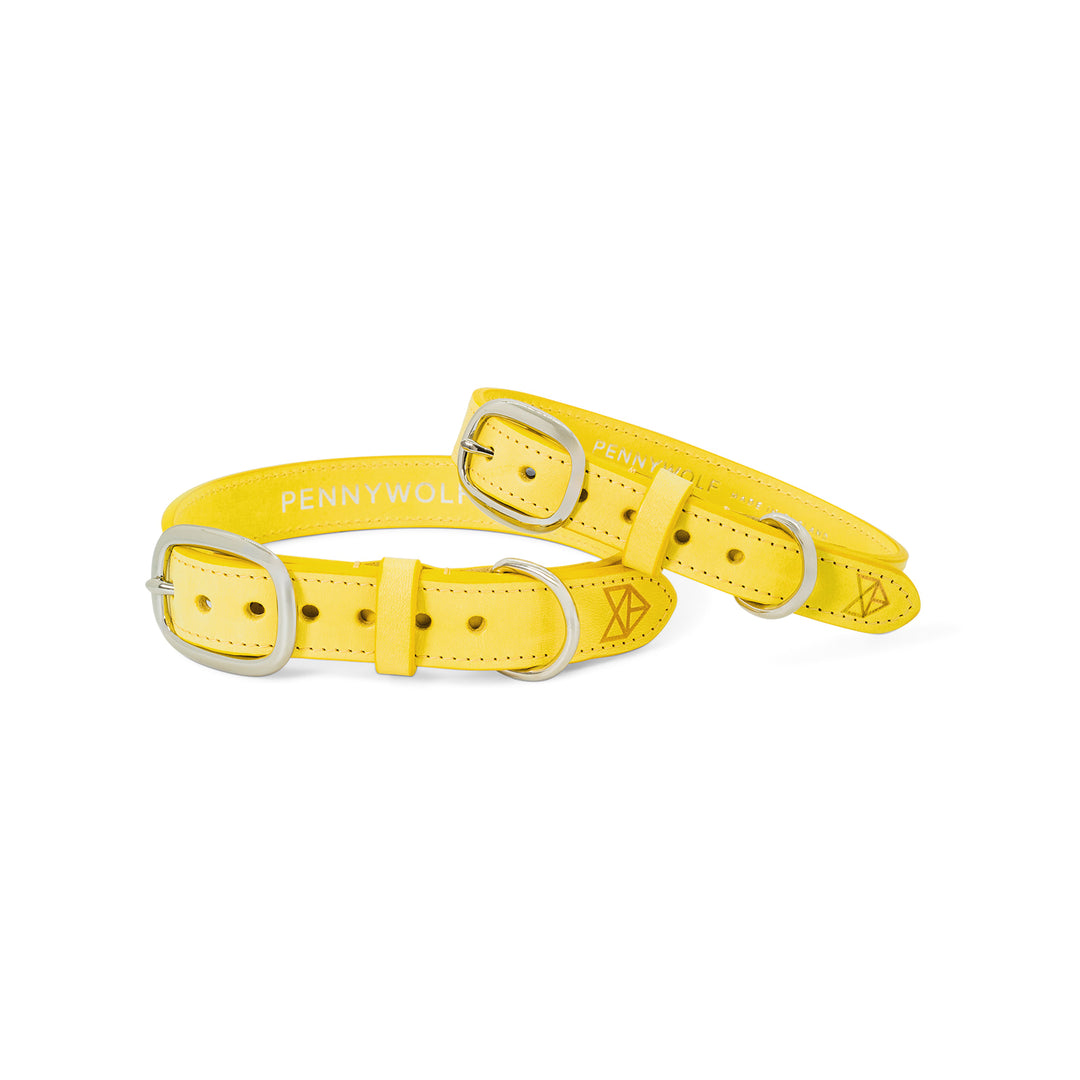 Yellow Leather Dog Collars