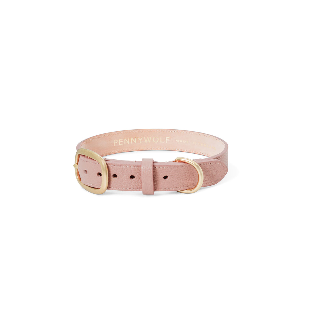 Pink Leather Dog Collar