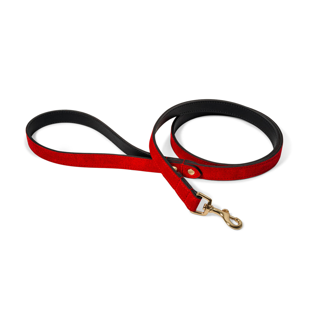 Red/Black Leather Dog Lead