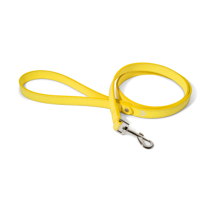 Yellow Leather Dog Lead