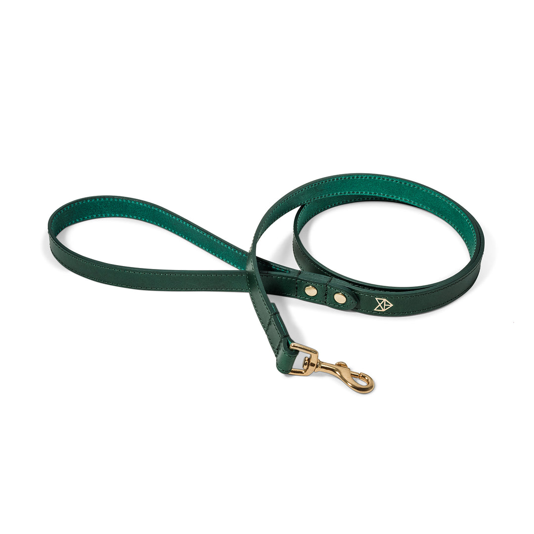 Green Leather Dog Lead